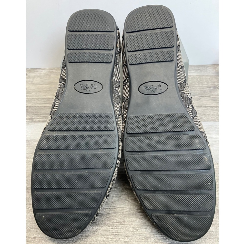 Coach Olive Signature Monogram Driving Loafers Black Charcoal US 8.5B A01918 - Picture 6 of 7